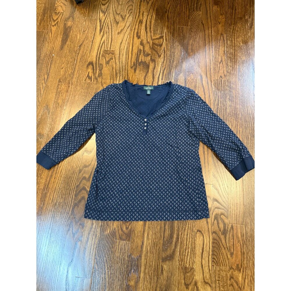 Lauren Jeans Co. Ralph Lauren, Blue Long-Sleeved T Shirt, Women's Size M, VGUC